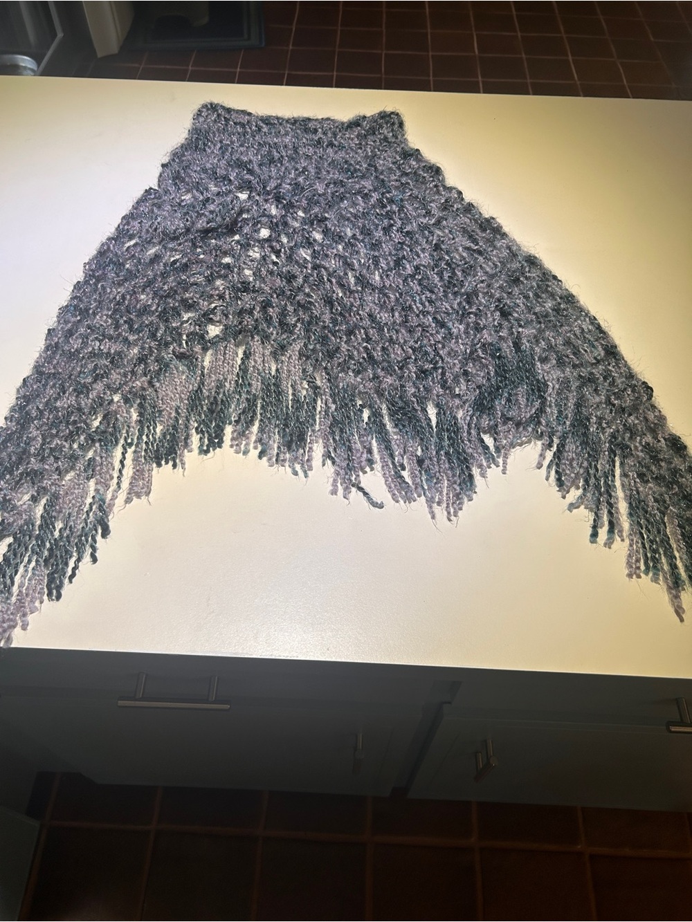 Cozy Fringe Knit Poncho Sweater